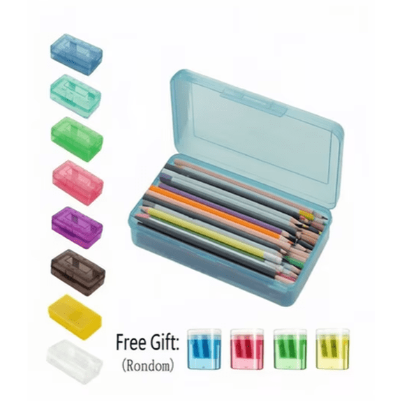 Large-Capacity Transparent Plastic Pencil Case, Stylish Office Supply Storage Box With A Snap-On Lid And Stackable Design, 8.1*4.8*2.3in