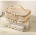 thumbnail image 1 of Large Capacity Transparent Toiletry Bag - Double Layer Portable Travel Organizer, Clear Cosmetic Case With Handle Strap For Toiletries, Makeup, Cables - Perfect For Gym, Trips, Daily Use, 1 of 1