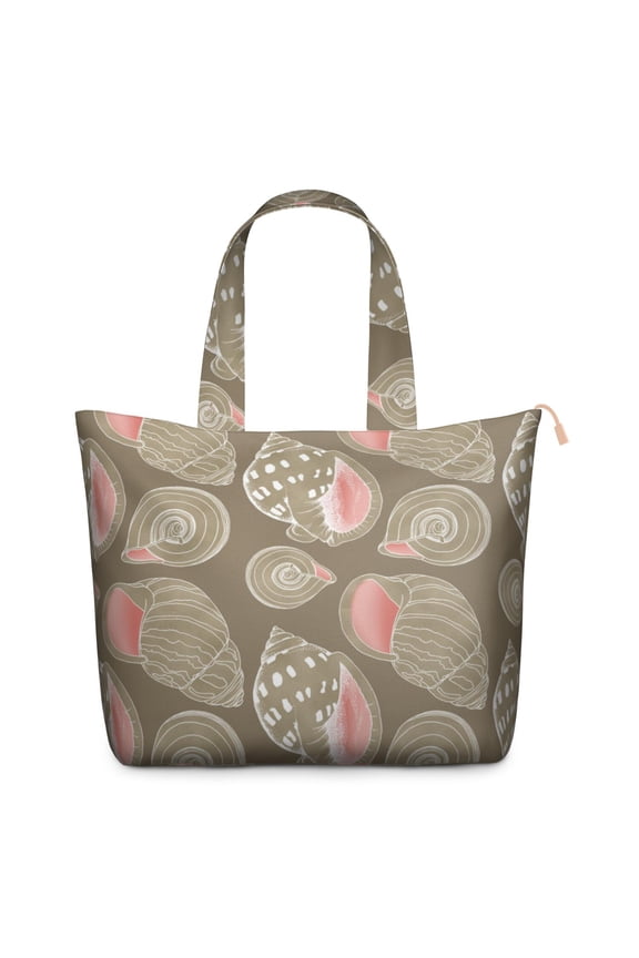 Large Capacity Travel Bag with Seashell and Beach Shell Designs, Lightweight Nautical Weekender Bag for Tropical and Marine Life Trips