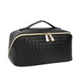 thumbnail image 1 of Large Capacity Travel Cosmetic Bag - Charlore Makeup Bag, PU Leather Waterproof Cosmetic Bag, Women Portable Travel Makeup Bag With Handle and Divider Flat Lay Makeup Organizer Bag, 1 of 8