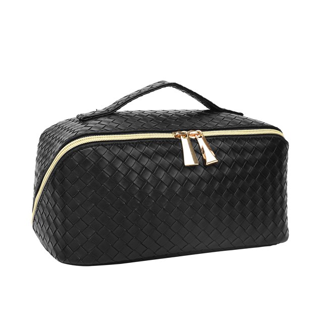 Large Capacity Travel Cosmetic Bag Charlore Makeup Bag, PU Leather