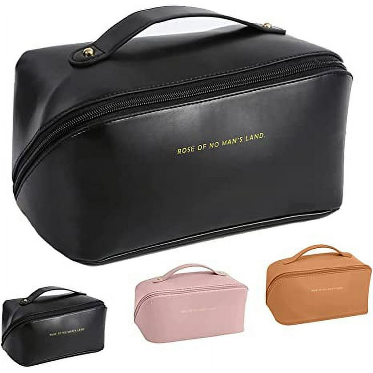 Keusn New Four in One Gauze Cosmetic Bag Folding Portable Wash Bag Travel Portable Large Capacity Cosmetic Storage Bag, Size: One size, Black