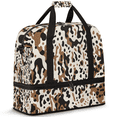 thumbnail image 1 of Large Capacity Travel Duffel Bag with Separate Wet/Dry Compartments,Water-Resistant Sports Gym Bag with Adjustable Shoulder Strap,Brown Camo Pattern, 1 of 7