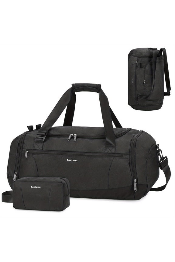 Large Capacity Travel Duffel Bag with Shoe Compartment & Wet Pocket, Adjustable Strap for Gym & Vacation