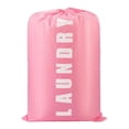 thumbnail image 1 of Large Capacity Travel Laundry Bag Drawstring Closure Dirty Clothes Organizer Holds Laundry Hamper For Home Vacation Laundry Basket Pink 36*24*24 In, 1 of 9