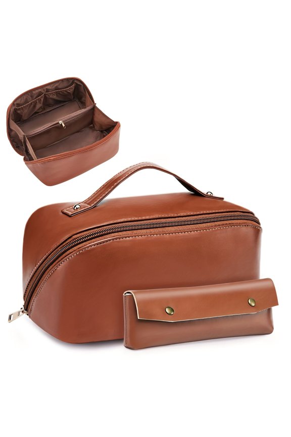 Large Capacity Travel Makeup Bag, Portable Storage Bag, Hand-held Toiletry Bag, with Multiple Compartments, Waterproof and Easy To Clean, Suitable for Beauty Salons and Travel.