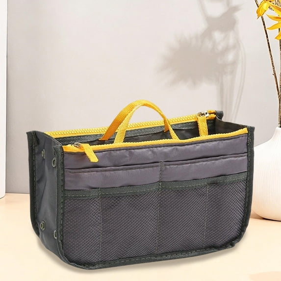 Large Capacity Travel Organizer Bag with Multiple Compartments and Transparent Mesh Pockets, Durable Polyester Double-Zip Storage for Toiletries, Electronics, and Accessories