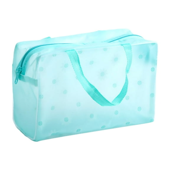 Women's Large Capacity Travel Toiletry Bag Transparent Floral Cosmetic Organizer with Thickened Portable Design