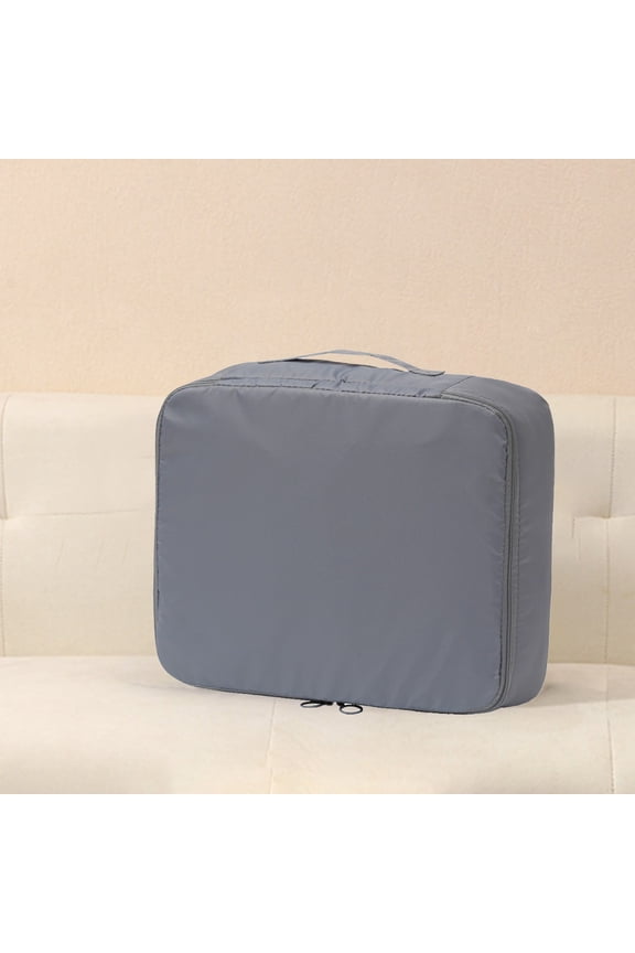 Large Capacity Travel Storage Bag with Partition Organizer | Multi-Compartment Design for Clothes Shoes & Items | Lightweight Twill Fabric | 42x32x13cm Foldable Packing Organizer