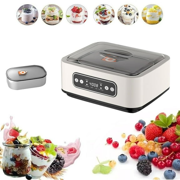 Large Capacity Yogurt Maker Machine, Adjustable Constant Temperature Yogurt Maker With Led Display And Timing Control For Home Organic Yogurt, Cheese -9 glasses