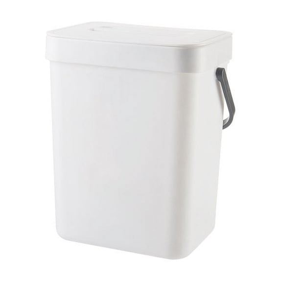 Large Capacity Under Cabinet Trash Can with Lid, No Drilling Hanging Garbage Bin, Thickened Space-Saving Kitchen Waste Bin, Simple Style