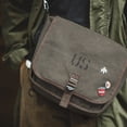 thumbnail image 1 of Large Capacity WWII Single And Double Shoulder Messenger Bag Men,Khaki, 1 of 2