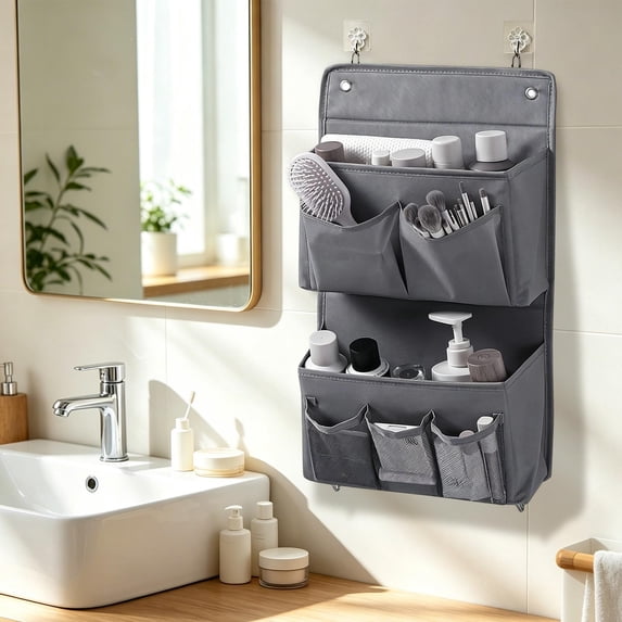 Large Capacity Wall Hanging Storage Bag Multi Pocket Organizer for Cosmetics Sundries Closet Door Mount