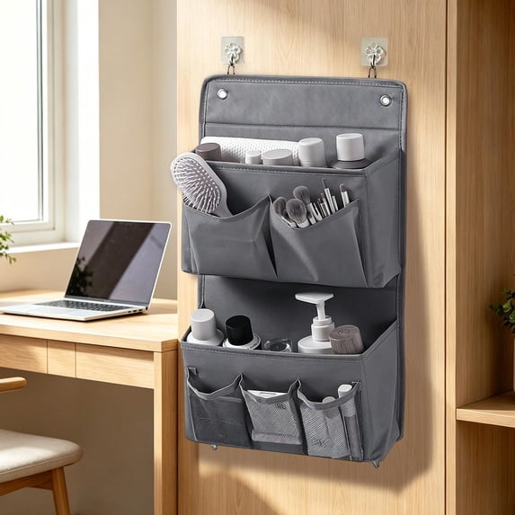 Large Capacity Wall Hanging Storage Bag, Portable Mounted Organizer Pouch for Cosmetics Sundries, Space Saving Closet Storage Rack Bag for Bedroom Dorm Home Organization