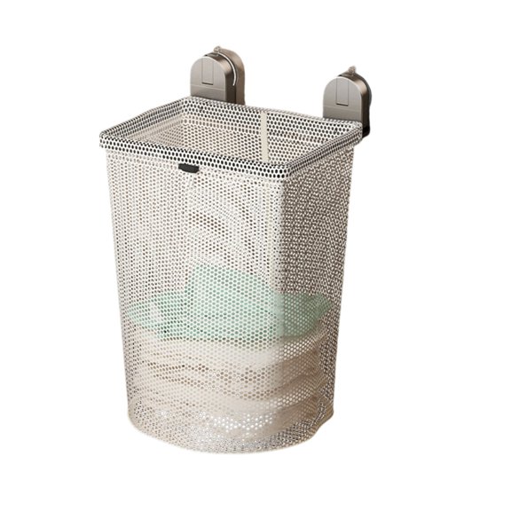 Large Capacity Wall Mount Clothes Hamper Sturdy Plastic Carbon Steel Construction Foldable Basket For Small Spaces