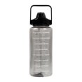 thumbnail image 1 of Large Capacity Water Bottle, 2L Trendy Straw Cup With Scale, Portable Leakproof Durable Design For Sports, Daily Use - Black, 1 of 8