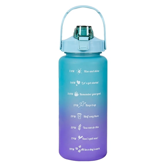 Large Capacity Water Bottle With Straw, 2 Liter Motivational Hydration Jug for Gym Camping