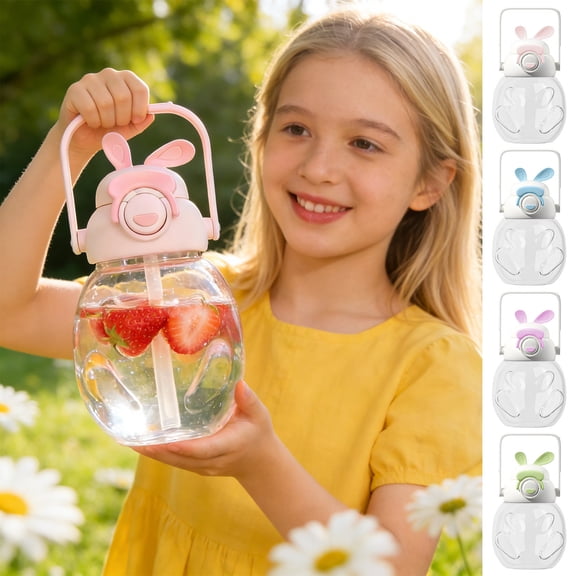 Large Capacity Water Bottle with Straw, Portable Outdoor Sports Water Bottle, 1000ml, for Hiking, Camping, Gym, Blue, 1 Pc