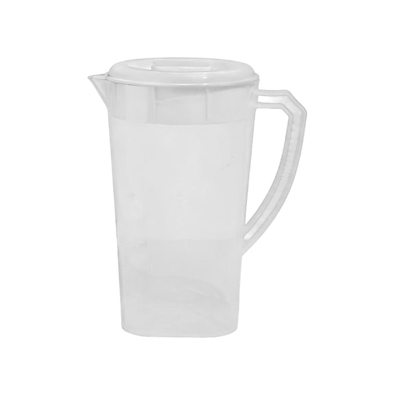 Large Capacity Water Pitcher Jug, Plastic Straining Gallon Pitcher with Lid and Handle for Cold Water Ice Tea Juice Beer 3L White