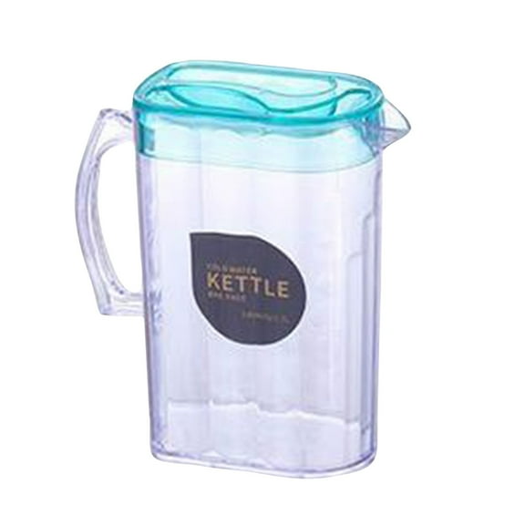 Large Capacity Water Pitcher with Lid, BPA-Free Plastic Jug for Cold Beverages, Easy Pour Spout, 2 Liter, Clear Pink