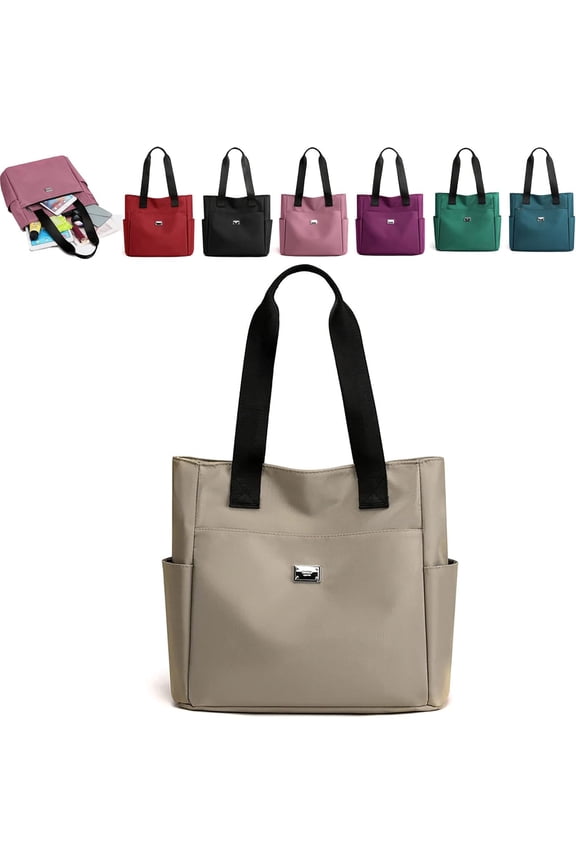 Large Capacity Water Repellent Multi Pocket Nylon Shoulder Bag, Waterproof Tote Bags for Women, Large Handbags Purses for Work Travel, Fashion Women Tote Shoulder Bag