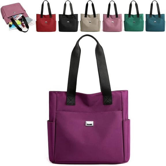Large Capacity Water Repellent Multi Pocket Nylon Shoulder Bag, Waterproof Tote Bags for Women, Large Handbags Purses for Work Travel, Fashion Women Tote Shoulder Bag