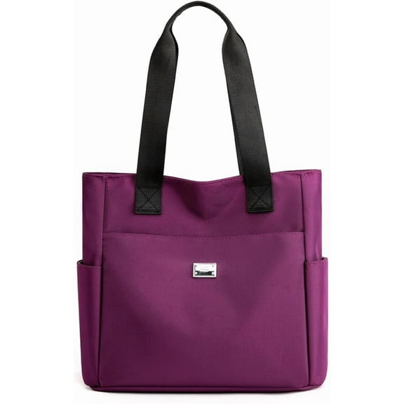 Large Capacity Water Repellent Multi Pocket Nylon Shoulder Bag with Zipper, Nylon Tote Bags Nurse Bag Handbag for Work Travel