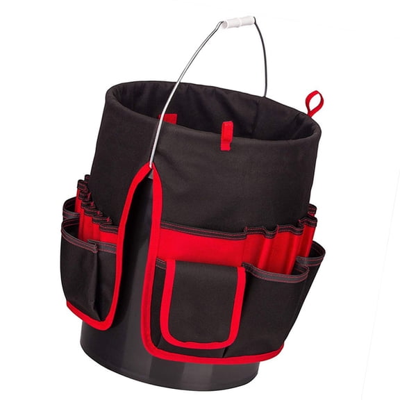 Large Capacity Waterproof Bucket Shaped Tool Bag Organizers Multi Compartment Design Ideal For Hand Toos Garden Supplies