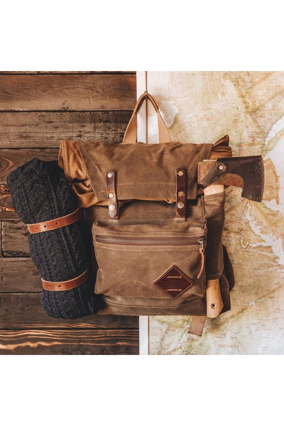 Large Capacity Waterproof Canvas Backpack,Army Green