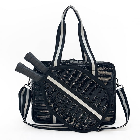 Large-Capacity Waterproof Pickleball Bags for Men Womens, Adjustable Shoulder Strap Handbag with Zipper Tennis Paddle Compartment Ball Bag Paddle Bag Outdoor Sports Bag