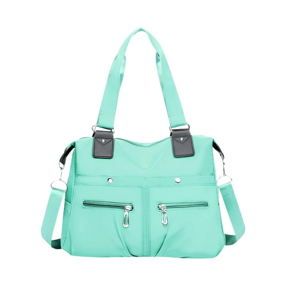 Large Capacity Watertight Pocket Shoulder Bag Lightweight Nylon Shoulder Bag With Zipper Laptop Work Bag Leisure Bag Sports Bag