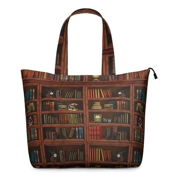 Large Capacity Weekender Bag with Book Lover Design Lightweight Travel Tote Featuring Reading Bookmark Prints, Multipurpose Carry-on for Business Trips Gym Sessions