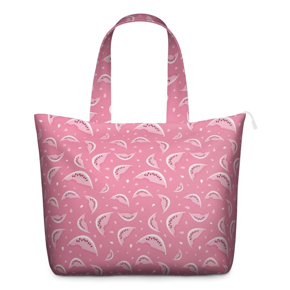 Large Capacity Weekender Bag with Watermelon Tropical Summer Prints Lightweight Travel Tote Bag Featuring Fresh Fruit Cute Beach Aesthetic