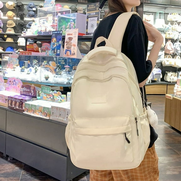 Large Capacity Women's Backpack, Simple Versatile Campus Style, Size 42x29x14cm, for Middle School, College Students, and Daily Commute