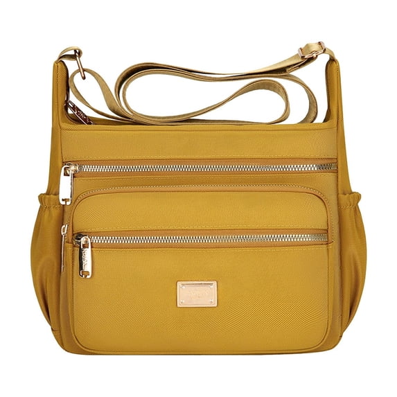 Large Capacity Women's Crossbody Bag - Stylish Multi Pocket Shoulder Bag for Commuters, Lightweight Oxford Fabric, Adjustable Strap, Ideal for Travel, Shopping, and Daily Use Yellow