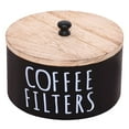 thumbnail image 1 of Large Capacity Wooden Coffee Filter Holder Dispenser With Lid And 50 Round Filters Organizer Storage Container For Bar Accessories, 1 of 3