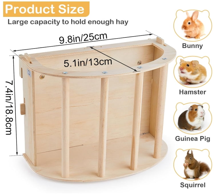 Large Capacity Wooden Hanging Hay Rack Adjustable Feeder Customized ...