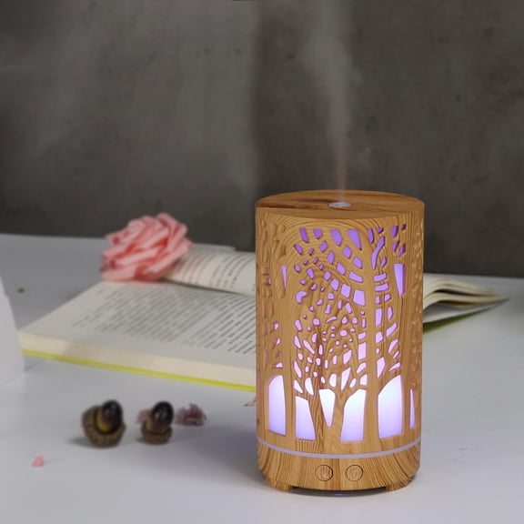 Large Capacity Wooden Humidifier,3.6x6.1Inch Fragrances Diffuser for Bedroom,Rechargeable Nights Lights,Selection of Different Colors,Relieve Stress,Suitable for Bedroom,Offices,Living Room