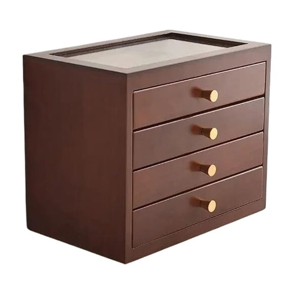 Large Capacity Wooden Jewelry Box Simple Modern Multi Layer Drawer Storage Box Anti Oxidation Jewelry Gifts