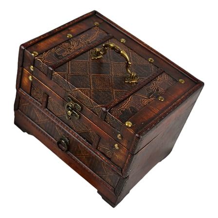 Large Capacity Wooden Jewelry Box with Drawer Storage Case for Women Accessories Rings/Earrings/Necklace Holder Case