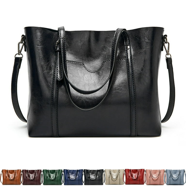Large Capacity Work Tote Bags for Women s PU Leather Big Purses and Handbags Ladies Waterproof Big Shoulder Commuter Bag Black