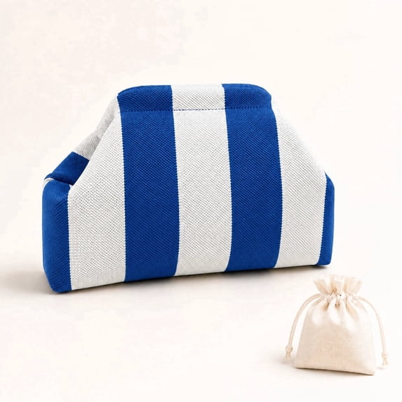 Large Capacity Woven Striped Mahjong Tile Bag Magnetic Closure Clutch Mahjong Bag Mahjong Accessories Gift for Mahjong Game&Storage