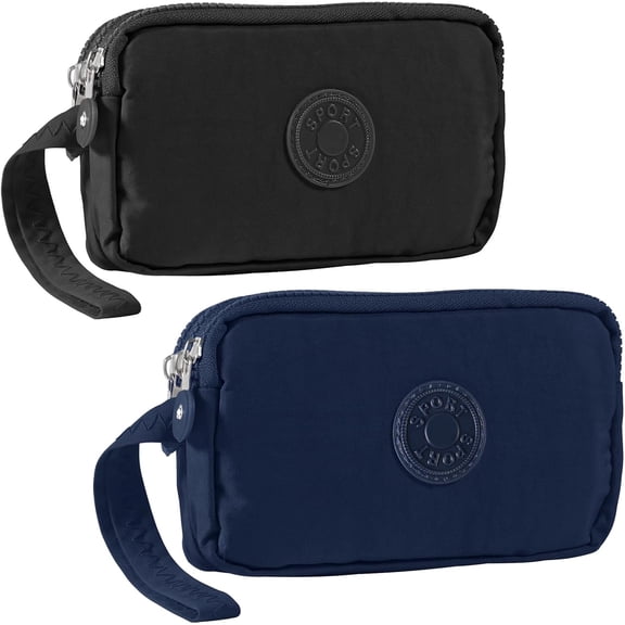 Large Capacity Wristlet Wallet - Women 3 Layers Zipper Oxford Cloth  Handbag Purse