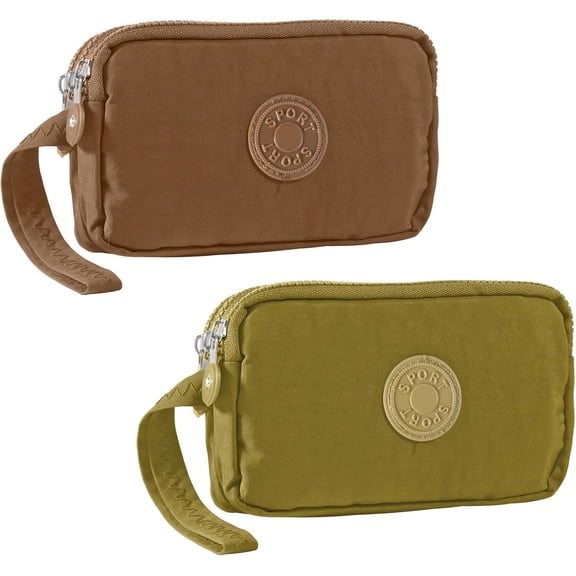 Large Capacity Wristlet Wallet - Women 3 Layers Zipper Oxford Cloth  Handbag Purse