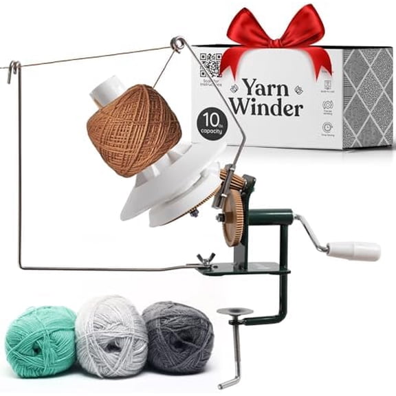 Large Capacity Yarn Ball Winder & Spinner. Hand-Operated Winder for Crocheting & Knitting, Supports 10 oz Yarn Capacity, Ideal for Crafters.$$Art & Craft