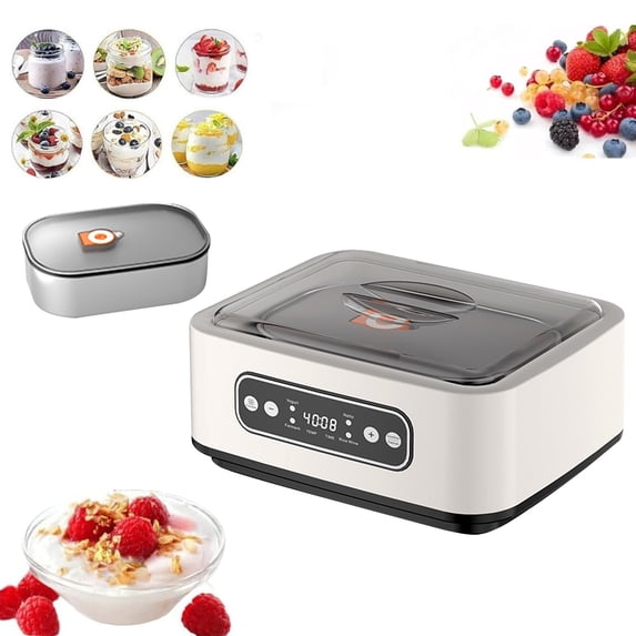 Large Capacity Yogurt Maker - 1.2L Adjustable Temperature Yogurt Machine with 36-Hour Timer - Make Organic Greek Yogurt, Cheese & Fruit at Home