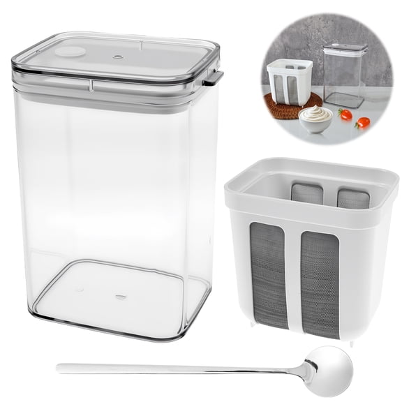 Large Capacity Yogurt Strainer Separator 37oz, Compact Greek Yogurt Maker Strainer with Fine Mesh, Versatile Whey Separator for Milk