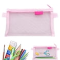 thumbnail image 1 of Large Capacity Zipper Mesh Pencil Pouch, 4.7"x8" Pencil Bag Pouch Pen Case, Clear Stationery Organizer Mesh Zipper Pouch Bags for Office College Travel Exam Supplies, By Preplabs, 1 of 3
