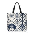 thumbnail image 1 of Large-Capacity Zipper Single-Shoulder Convenience Bag 15.7×19.6 Inches, Wear-Resistant And Water-Repellent, Can Be Carried By Hand Or On One Shoulder Navy Geometric Patterns_2, 1 of 8