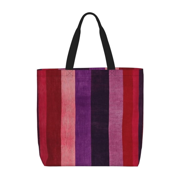 Large-Capacity Zipper Single-Shoulder Convenience Bag 15.719.6 Inches, Wear-Resistant And Water-Repellent, Can Be Carried By Hand Or On One Shoulder Purplish Red Stripe_82927_1